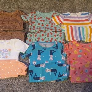 Toddler Girl Short Sleeve Pajamas Size 5t